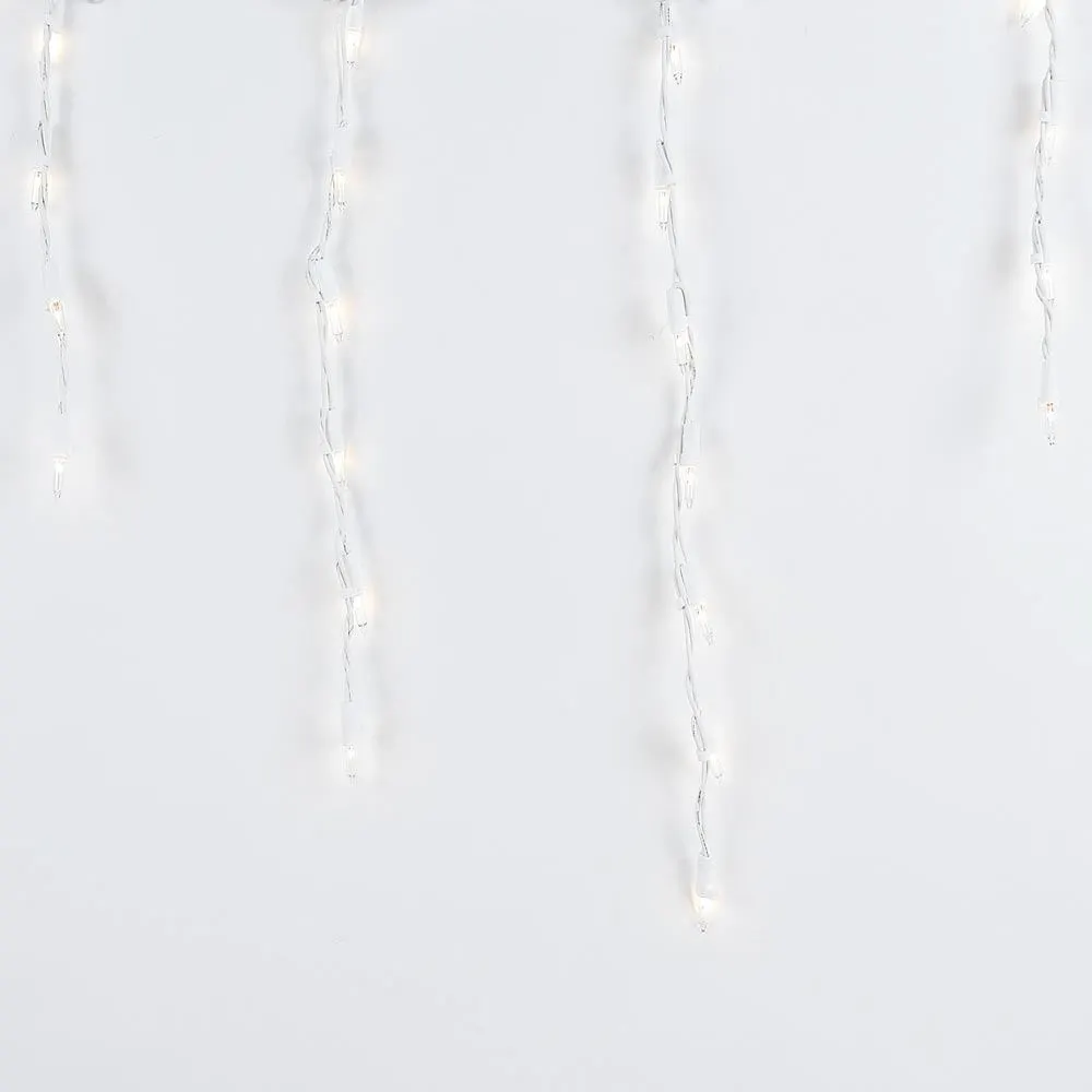 Clear 100 Light Icicle Lights White Wire Medium Drops 5 Clear 100 Light Icicle Lights White Wire Medium Drops - Image 5