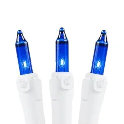 Blue 100 Light Icicle Lights White Wire Medium Drops 11 Blue 100 Light Icicle Lights White Wire Medium Drops -Holiday Lights Sales 0016609 blue 100 light icicle lights white wire medium drops