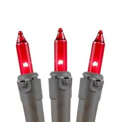Red Christmas Mini Lights 100 Light 50 Feet Long On Brown Wire -Holiday Lights Sales 0016687 red christmas mini lights 100 light 50 feet long on brown wire