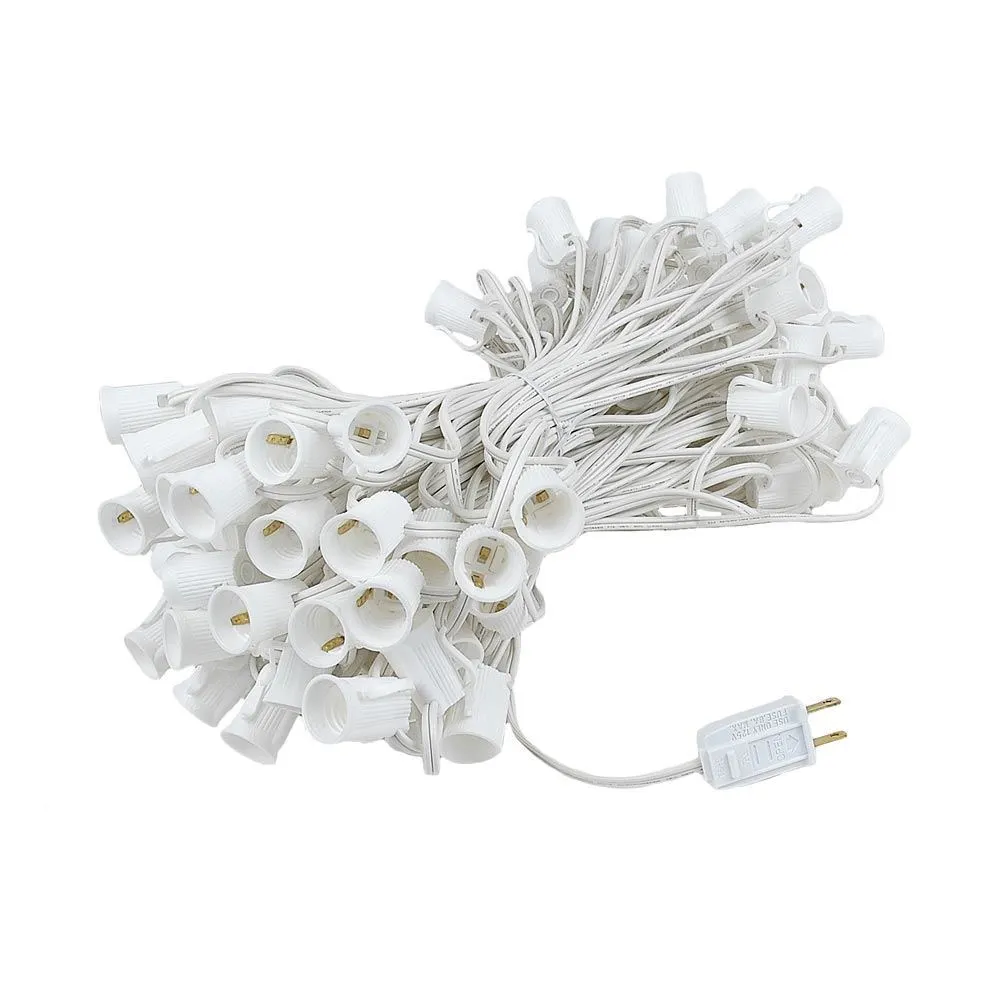 100 C9 Christmas Light Set - Green Bulbs - White Wire 3 100 C9 Christmas Light Set - Green Bulbs - White Wire - Image 3