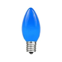 100 C9 Ceramic Christmas Light Set - Blue - White Wire -Holiday Lights Sales 0017037 100 c9 ceramic christmas light set blue white wire