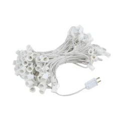 100 C7 String Light Set With Blue Ceramic Bulbs On White Wire -Holiday Lights Sales 0017718 100 c7 string light set with blue ceramic bulbs on white wire