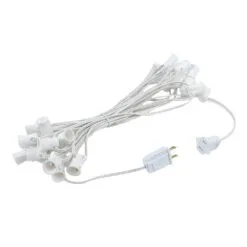 25 Light String Set With Pure White LED C7 Bulbs On White Wire 11 25 Light String Set With Pure White LED C7 Bulbs On White Wire -Holiday Lights Sales 0018103 25 light string set with pure white led c7 bulbs on white wire