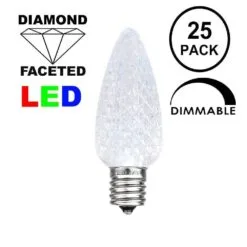 Pure White C9 LED Replacement Bulbs 25 Pack