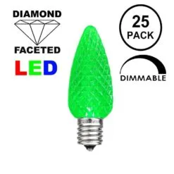 Green C9 LED Replacement Bulbs 25 Pack