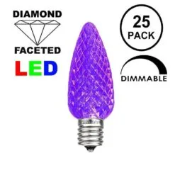 25 Light String Set With Purple LED C9 Bulbs On White Wire 11 25 Light String Set With Purple LED C9 Bulbs On White Wire -Holiday Lights Sales 0019562 25 light string set with purple led c9 bulbs on white wire