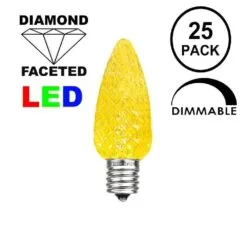 25 Light String Set With Yellow LED C7 Bulbs On Black Wire 9 25 Light String Set With Yellow LED C7 Bulbs On Black Wire -Holiday Lights Sales 0019595 25 light string set with yellow led c7 bulbs on black wire
