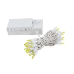 50 LED Battery Operated Lights Yellow On White Wire -Holiday Lights Sales 0019885 50 led battery operated lights yellow on white wire