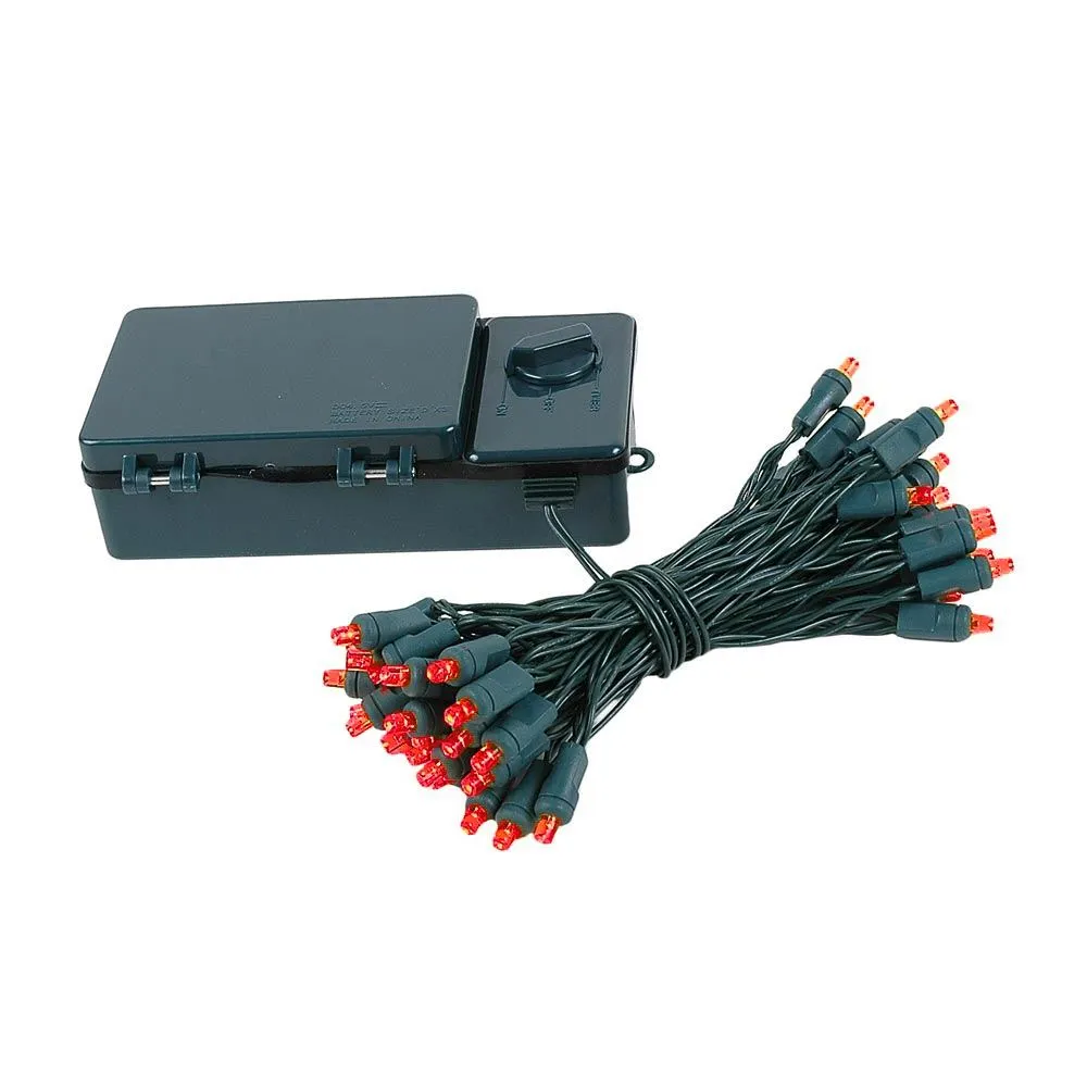 50 LED Battery Operated Lights Red Green Wire 2 50 LED Battery Operated Lights Red Green Wire - Image 2