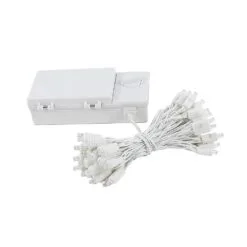 50 LED Battery Operated Lights Pure White On White Wire -Holiday Lights Sales 0019964 50 led battery operated lights pure white on white wire