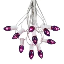C7 25 Light String Set With Purple Twinkle Bulbs On White Wire 13 C7 25 Light String Set With Purple Twinkle Bulbs On White Wire -Holiday Lights Sales 0020227 c7 25 light string set with purple twinkle bulbs on white wire
