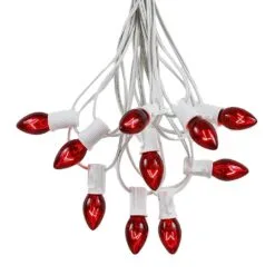 C7 25 Light String Set With Red Twinkle Bulbs On White Wire 13 C7 25 Light String Set With Red Twinkle Bulbs On White Wire -Holiday Lights Sales 0020233 c7 25 light string set with red twinkle bulbs on white wire