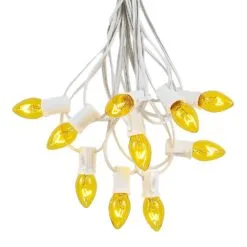 Holiday Lights Sales -Holiday Lights Sales 0020238 100 c7 string light set with yellow bulbs on white wire