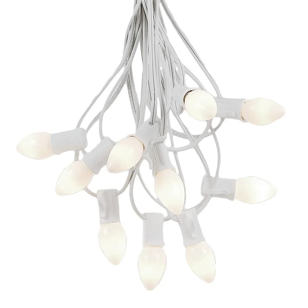 100 C7 String Light Set With White Ceramic Bulbs On White Wire 2 100 C7 String Light Set With White Ceramic Bulbs On White Wire - Image 2