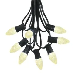 25 Light String Set With Warm White LED C7 Bulbs On Black Wire 14 25 Light String Set With Warm White LED C7 Bulbs On Black Wire -Holiday Lights Sales 0020471 25 light string set with warm white led c7 bulbs on black wire