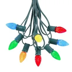 25 Light String Set With Multi LED C7 Bulbs On Green Wire 15 25 Light String Set With Multi LED C7 Bulbs On Green Wire -Holiday Lights Sales 0020498 25 light string set with multi led c7 bulbs on green wire