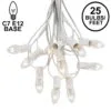 C7 25 Light String Set With Clear Twinkle Bulbs On White Wire