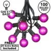 100 G40 Globe String Light Set With Purple Bulbs On Black Wire