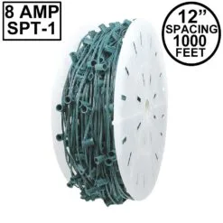 Premium Commercial Grade C7 1000 Spool 12" Spacing 8 Amp Green Wire