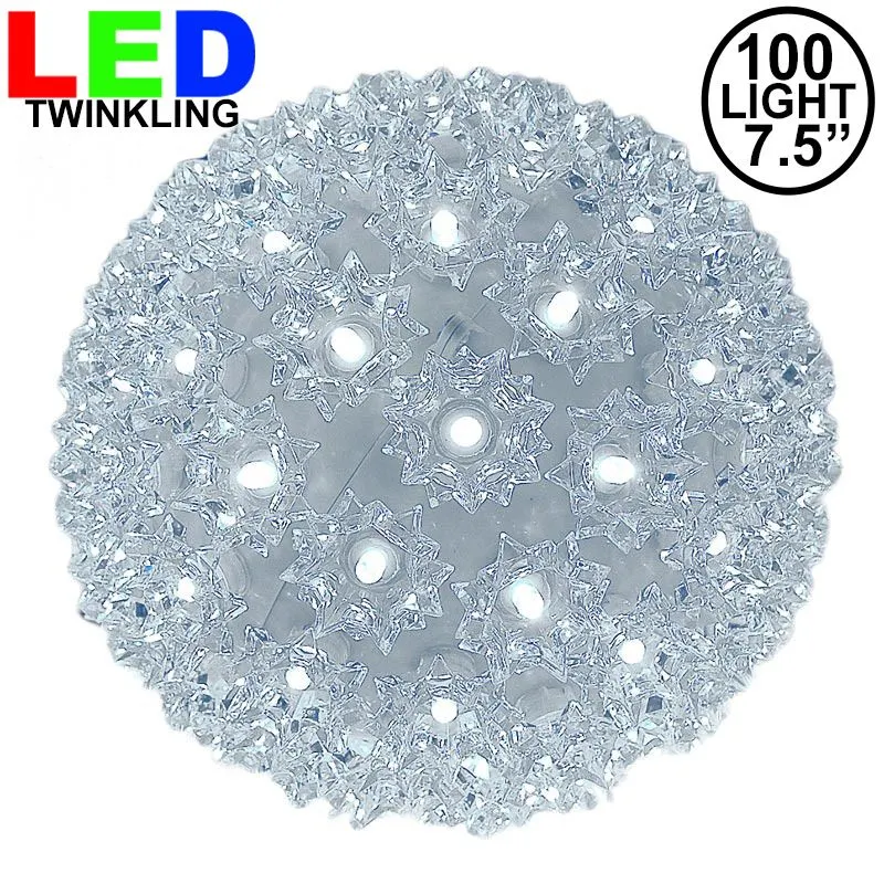 100 Twinkle LED 7.5" Sphere Pure White 1 100 Twinkle LED 7.5" Sphere Pure White