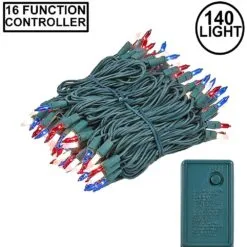 Red/White/Blue Multi Function Chasing Christmas Lights