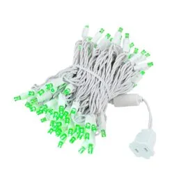 Commercial Grade Wide Angle 100 LED Green 34' Long White Wire -Holiday Lights Sales 0023030 commercial grade wide angle 100 led green 34 long white wire