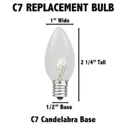 C7 - Red - Glass LED Replacement Bulbs - 25 Pack -Holiday Lights Sales 0023639 c7 red glass led replacement bulbs 25 pack