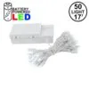 50 LED Battery Operated Lights Pure White On White Wire