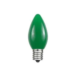 C7 - Green - Ceramic (plastic) LED Replacement Bulbs - 25 Pack -Holiday Lights Sales 0024993 c7 green ceramic plastic led replacement bulbs 25 pack