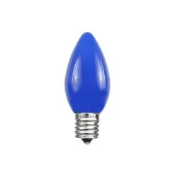 C7 - Blue - Ceramic (plastic) LED Replacement Bulbs - 25 Pack -Holiday Lights Sales 0024999 c7 blue ceramic plastic led replacement bulbs 25 pack