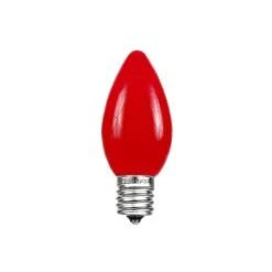 C7 - Red - Ceramic (plastic) LED Replacement Bulbs - 25 Pack -Holiday Lights Sales 0025001 c7 red ceramic plastic led replacement bulbs 25 pack