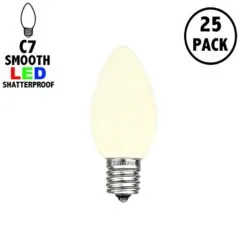 C7 - Warm White - Ceramic (plastic) LED Replacement Bulbs - 25 Pack