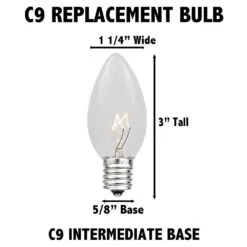 Blue C9 LED Plastic Filament Replacement Bulbs 25 Pack -Holiday Lights Sales 0025260 blue c9 led plastic filament replacement bulbs 25 pack