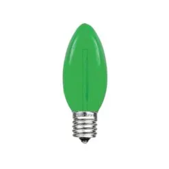 Green C9 LED Plastic Filament Replacement Bulbs 25 Pack -Holiday Lights Sales 0025267 green c9 led plastic filament replacement bulbs 25 pack