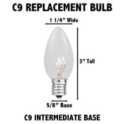 Red C9 LED Plastic Filament Replacement Bulbs 25 Pack -Holiday Lights Sales 0025270 red c9 led plastic filament replacement bulbs 25 pack