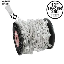 C9 Magnetic 250' Spool 12" Spacing White Wire