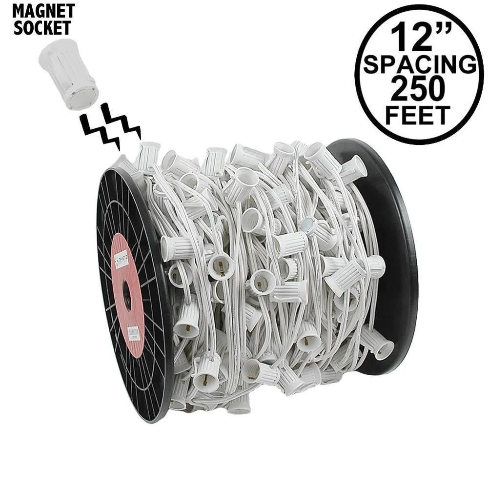 C9 Magnetic 250' Spool 12" Spacing White Wire 1 C9 Magnetic 250' Spool 12" Spacing White Wire