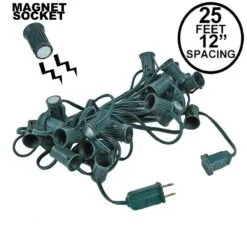 C9 Magnetic 25' Stringers 12" Spacing Green Wire