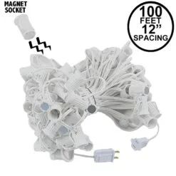 C9 Magnetic 100' Stringers 12" Spacing White Wire