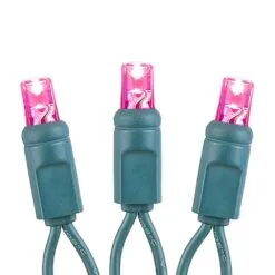 50 LED Battery Operated Lights Pink Green Wire -Holiday Lights Sales 0026232 50 led battery operated lights pink green wire