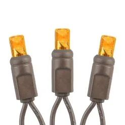 Commercial Grade Wide Angle 50 LED Amber 25' Long On Brown Wire -Holiday Lights Sales 0026325 commercial grade wide angle 50 led amber 25 long on brown wire