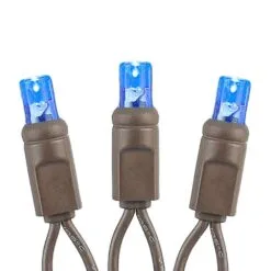 50 LED Blue LED Christmas Lights 11' Long On Brown Wire 8 50 LED Blue LED Christmas Lights 11' Long On Brown Wire -Holiday Lights Sales 0026335 50 led blue led christmas lights 11 long on brown wire