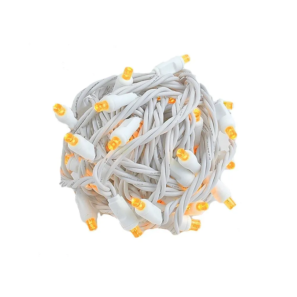 Commercial Grade Wide Angle 50 LED Amber 25' Long White Wire 2 Commercial Grade Wide Angle 50 LED Amber 25' Long White Wire - Image 2