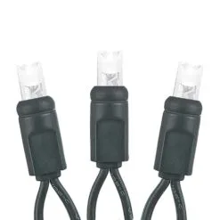 Commercial Grade Wide Angle 50 LED Pure White 25' Long On Black Wire -Holiday Lights Sales 0026759 commercial grade wide angle 50 led pure white 25 long on black wire