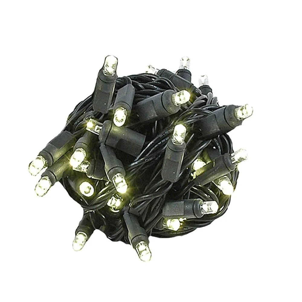 Twinkle LED Christmas Lights 50 LED Warm White 25' Black Wire 2 Twinkle LED Christmas Lights 50 LED Warm White 25' Black Wire - Image 2