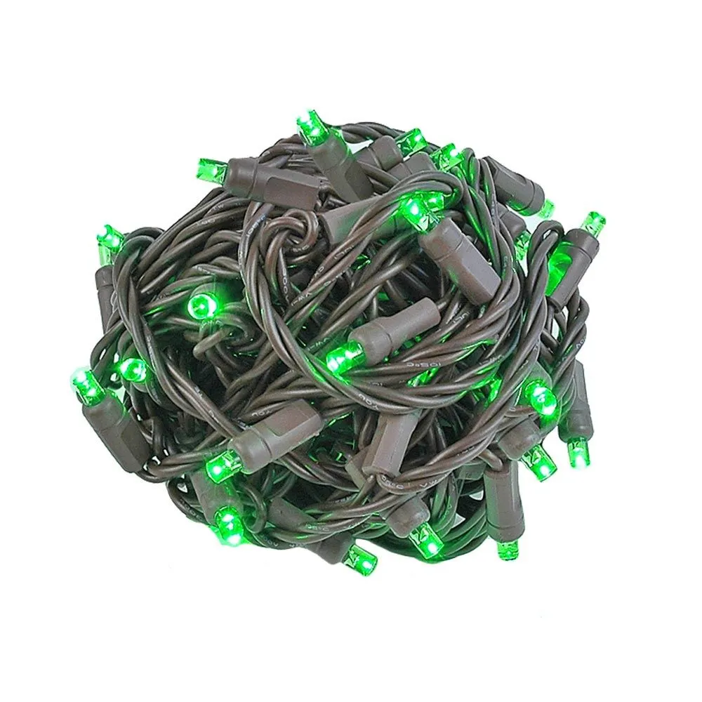 Commercial Grade Wide Angle 100 LED Green 34' Long On Brown Wire 4 Commercial Grade Wide Angle 100 LED Green 34' Long On Brown Wire - Image 4