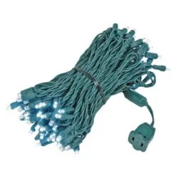 Commercial Grade Wide Angle 100 LED Pure White 50' Long On Green Wire -Holiday Lights Sales 0028955 commercial grade wide angle 100 led pure white 50 long on green wire
