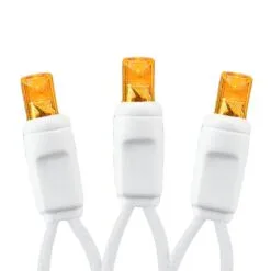 Commercial Grade Wide Angle 50 LED Amber 25' Long White Wire 10 Commercial Grade Wide Angle 50 LED Amber 25' Long White Wire -Holiday Lights Sales 0029014 commercial grade wide angle 50 led amber 25 long white wire