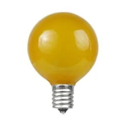 Yellow Satin G40 Globe Replacement Bulbs 25 Pack -Holiday Lights Sales 0029767 yellow satin g40 globe replacement bulbs 25 pack