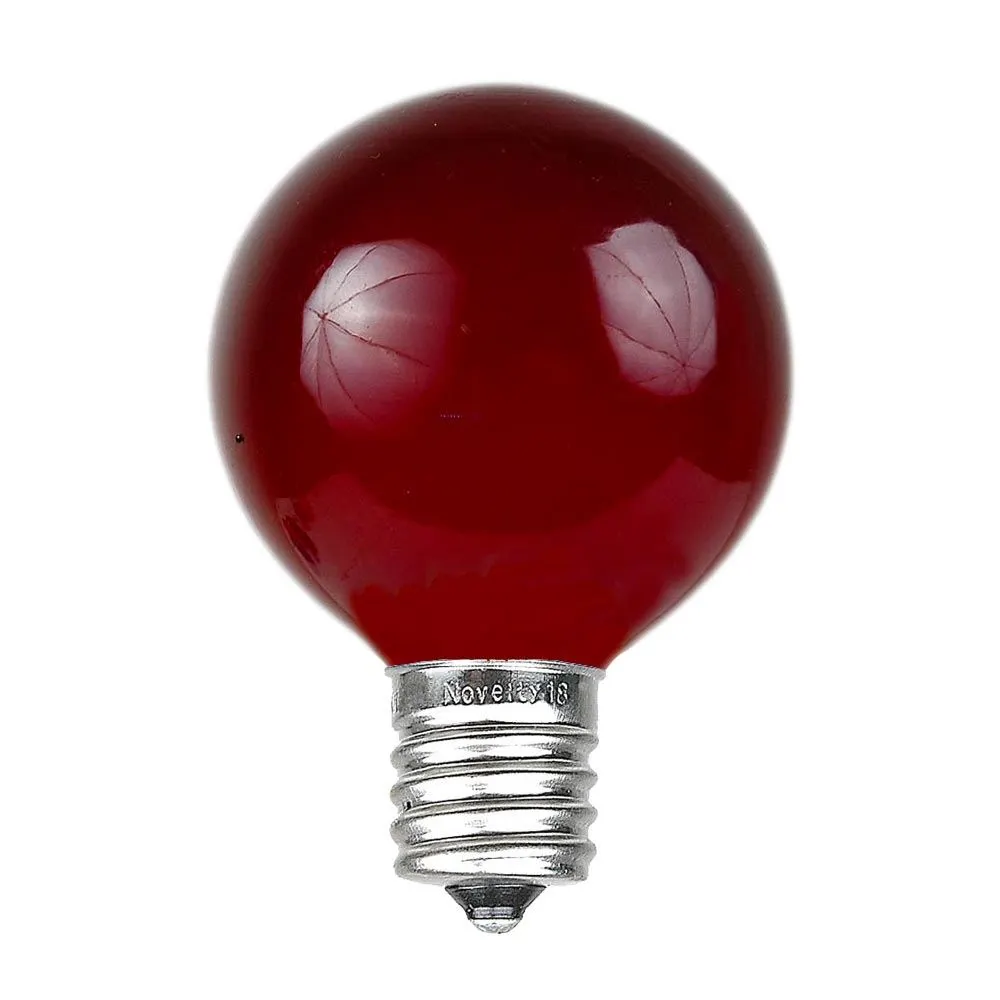 Red Satin G50 7 Watt Replacement Bulbs 25 Pack 3 Red Satin G50 7 Watt Replacement Bulbs 25 Pack - Image 3